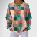 Elina – naiste värvilise lapimustriga pullover