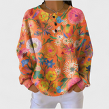 Grete – naiste erksa lillemustriga pullover