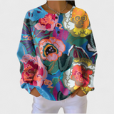 Marit – naiste suurte värviliste õitega pullover