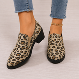 Leopoldina - leopardimustriga kontsaga mokasiinid elastse sisendiga