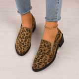 Leopoldina - leopardimustriga kontsaga mokasiinid elastse sisendiga