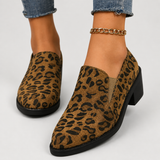 Leopoldina - leopardimustriga kontsaga mokasiinid elastse sisendiga