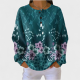 Siret – naiste tumeroheline lillemotiividega pullover
