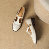 Janethe – brogue-detailidega T-rihmaga kingad madala kontsaga