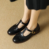 Janethe – brogue-detailidega T-rihmaga kingad madala kontsaga