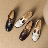 Janethe – brogue-detailidega T-rihmaga kingad madala kontsaga